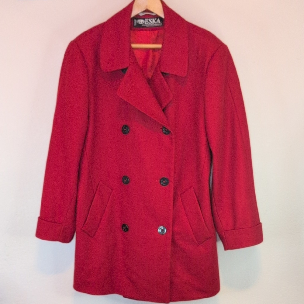 Women's Red Peacoat
